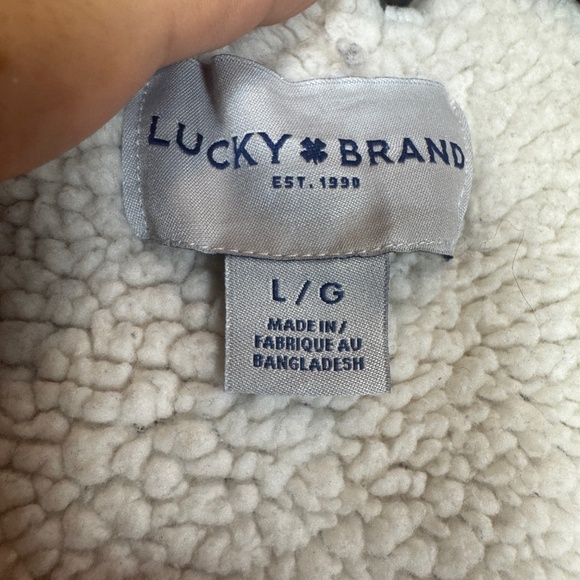 Lucky Brand Shirt Jacket Womens Size Large Red Black Plaid Sherpa Lined Western - Picture 6 of 10